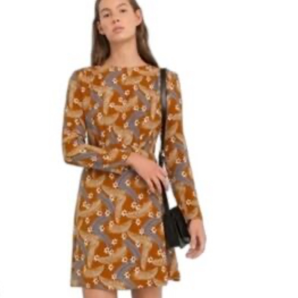 & Other Stories Leaf & Floral Print Boho Mini Dress Size 2